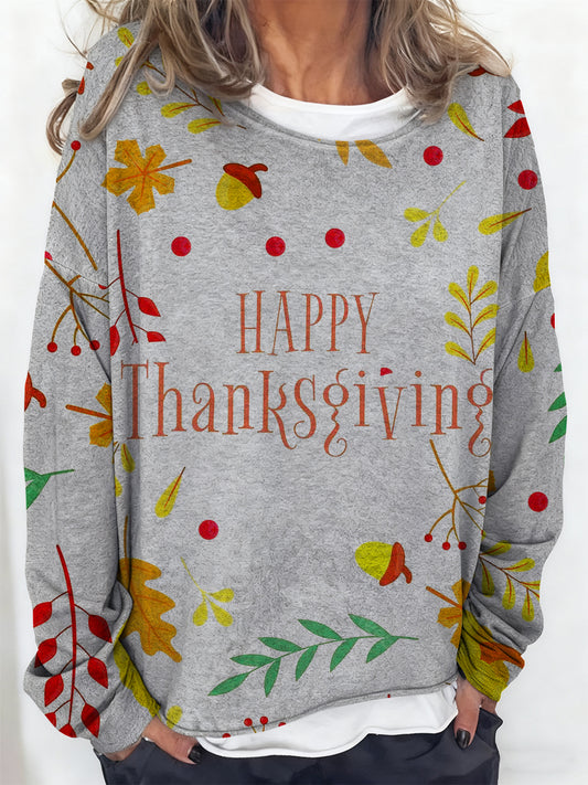 Women's Thanksgiving Art Casual Long-Sleeve T-Shirt