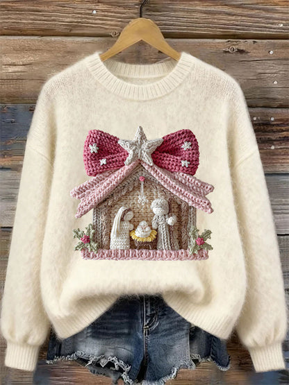 Women's Nativity Print Casual Sweatshirt