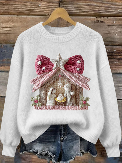 Women's Nativity Print Casual Sweatshirt