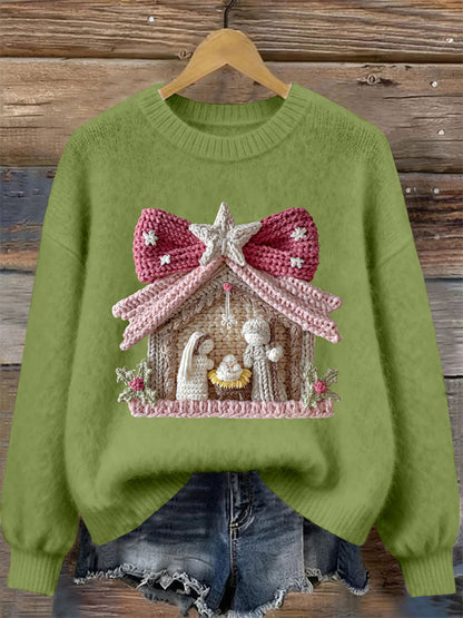 Women's Nativity Print Casual Sweatshirt