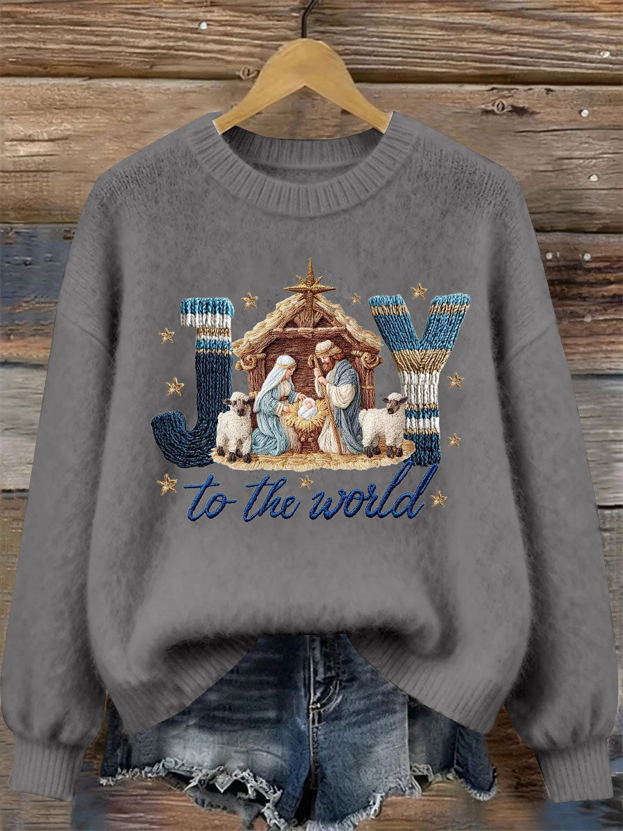 Women's Joy To The World Printed Casual Sweatshirt
