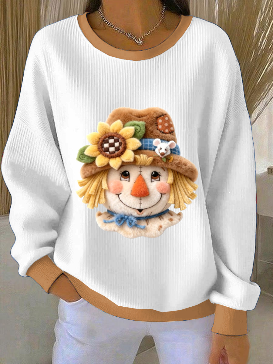 Women's Thanksgiving Charm Loose-Fit Crewneck Pullover