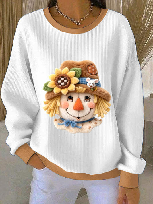 Women's Thanksgiving Charm Loose-Fit Crewneck Pullover