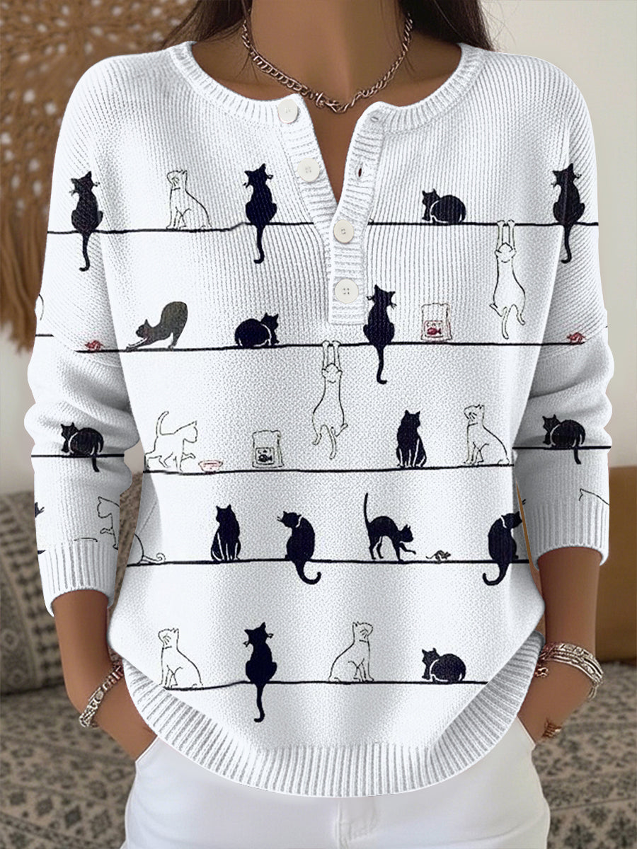 Women's Animal Print Knit Top