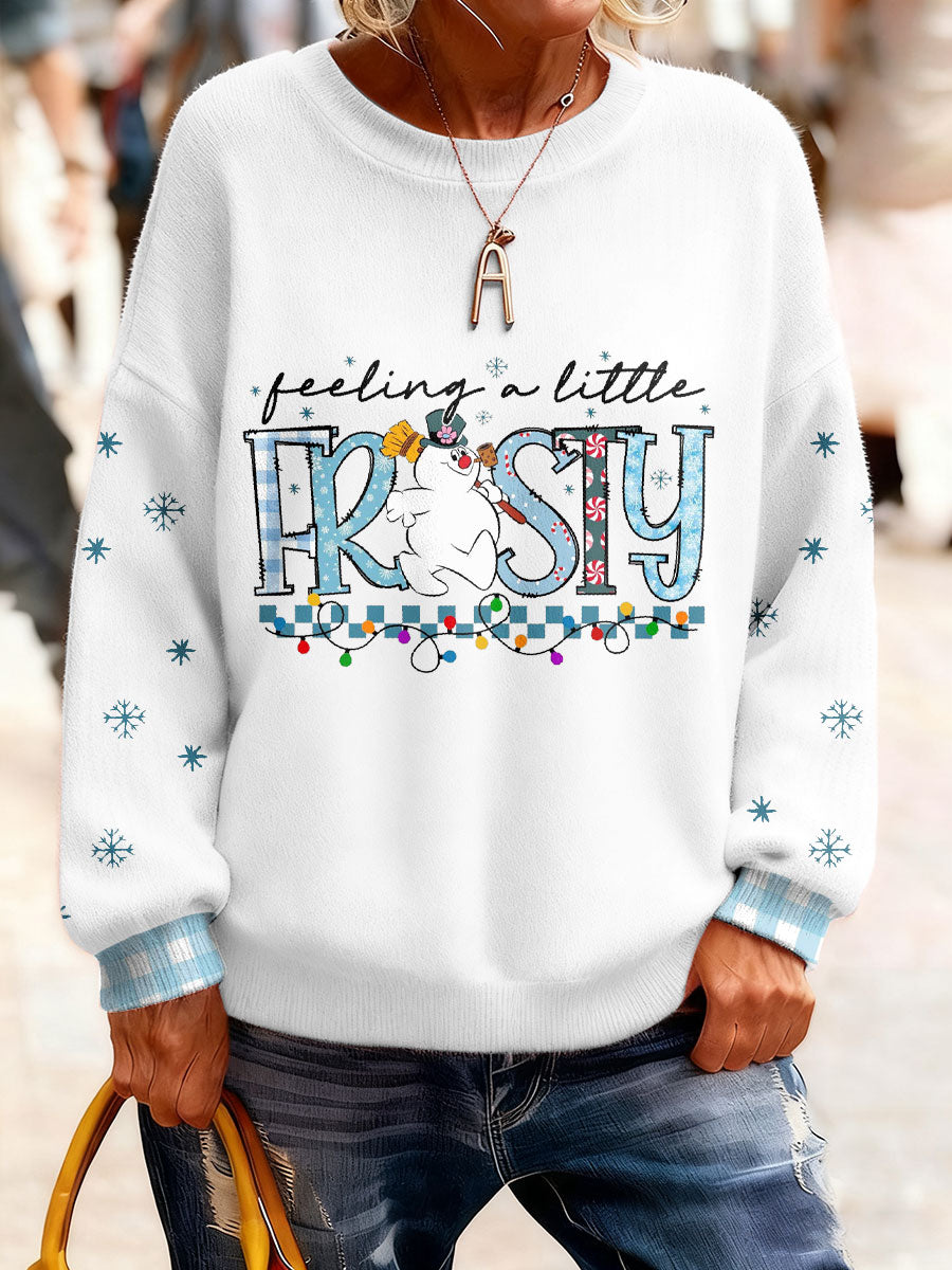 Women's Christmas Funny Snowman Winter Printed Tops