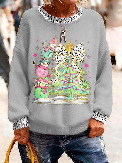 Women's Christmas Funny Snowman Winter Printed Tops