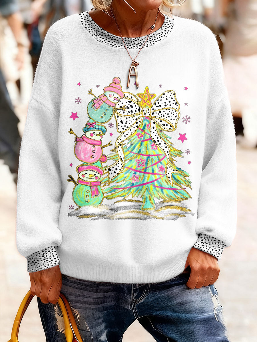 Women's Christmas Funny Snowman Winter Printed Tops