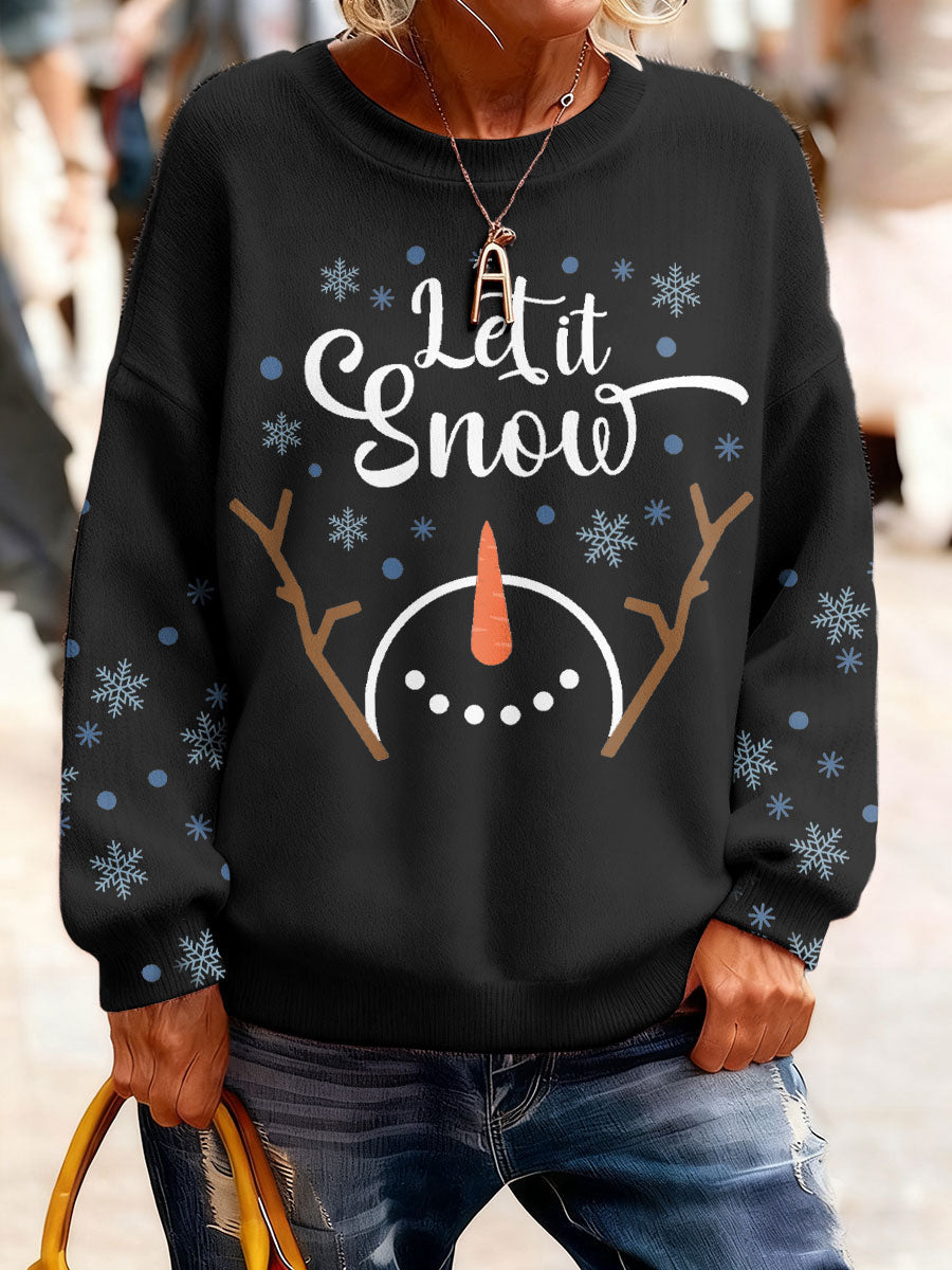 Women's Christmas Funny Snowman Winter Printed Tops