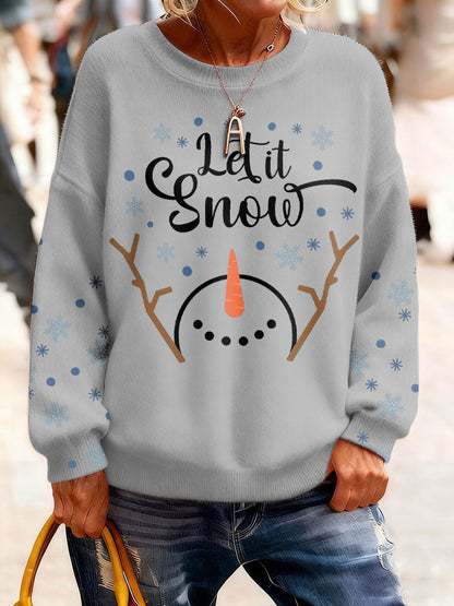 Women's Christmas Funny Snowman Winter Printed Tops