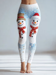 Women’s Vintage Christmas Art Knit Cozy Leggings As picture / S