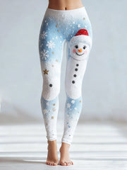Women’s Vintage Christmas Art Knit Cozy Leggings As picture / S