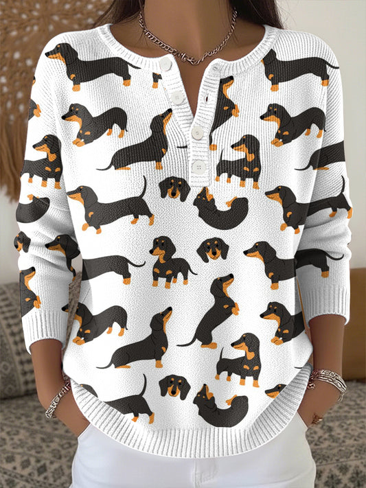 Women's Animal Print Knit Top