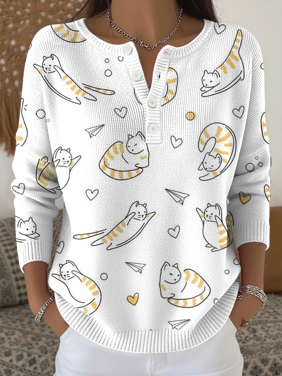 Women's Animal Print Knit Top