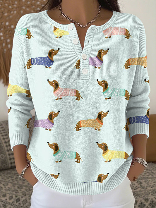 Women's Animal Print Knit Top