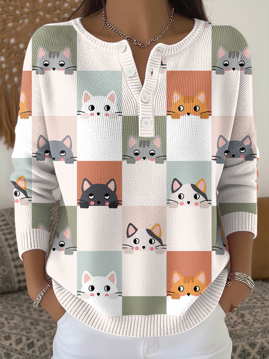 Women's Animal Print Knit Top