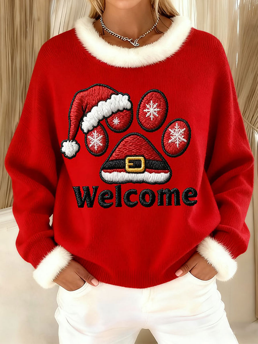 Women's Christmas Paw Print Tops