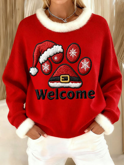 Women's Christmas Paw Print Tops