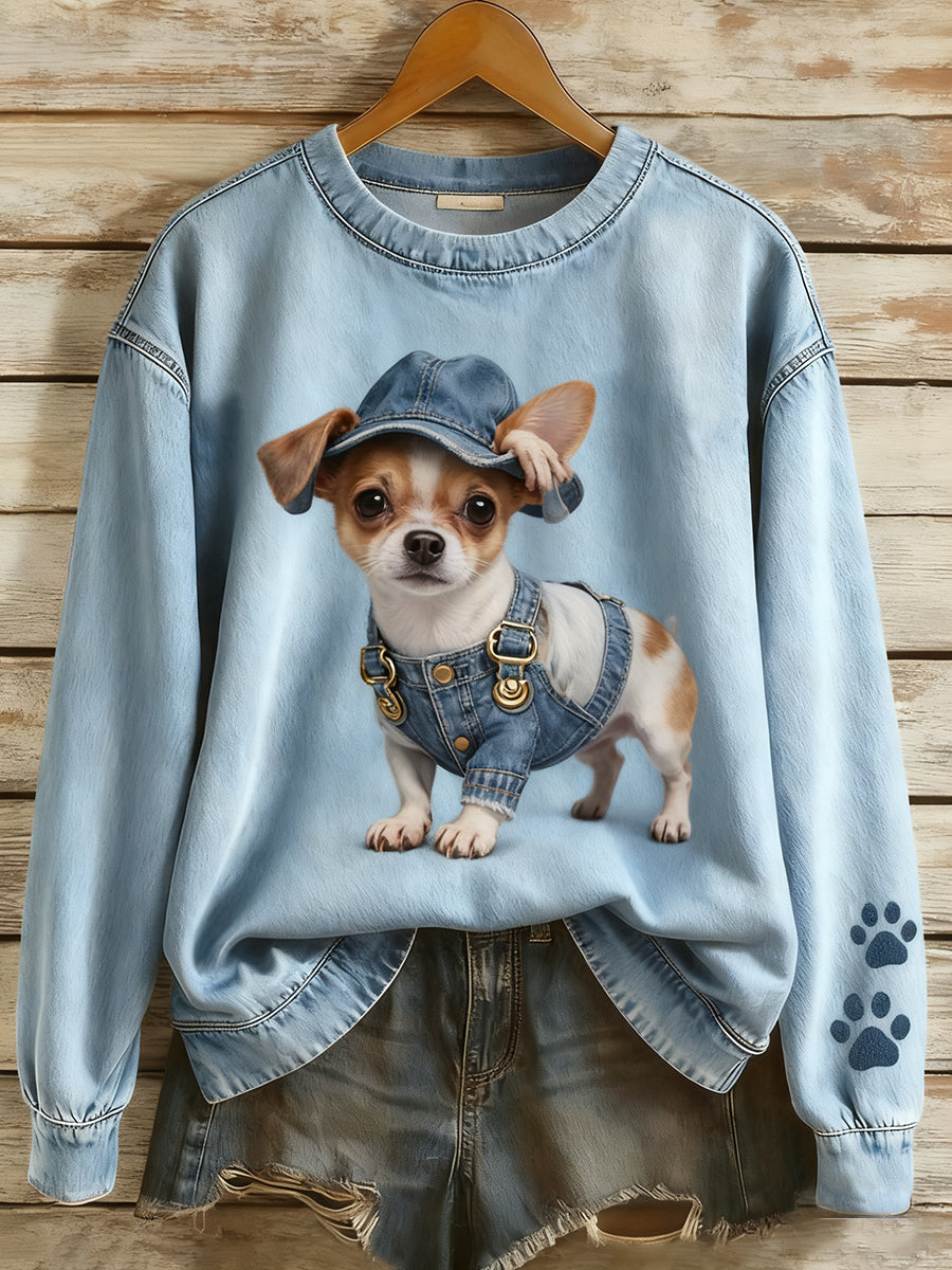 Women's Vintage Art Animal Print Comfort Knit Top