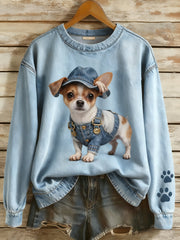 Women’s Vintage Art Animal Print Comfort Knit Top A / S