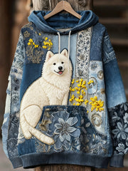 Unisex Animal Art Print Casual Vintage Hoodie A / S