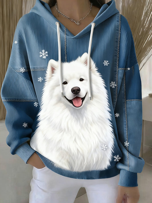 Women's Vintage Animal Art Print Casual Retro Hoodie