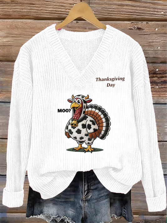 Women's Halloween Art Print Long Sleeve Sweater