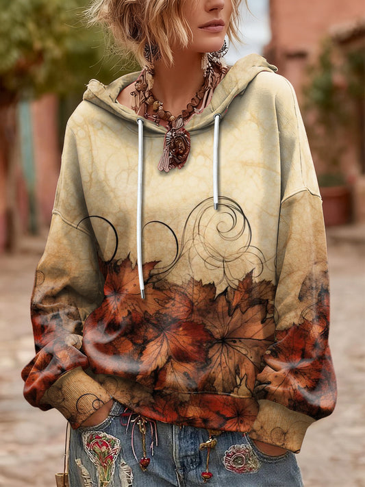 Women's Thanksgiving Vintage Hooded Sweatshirt