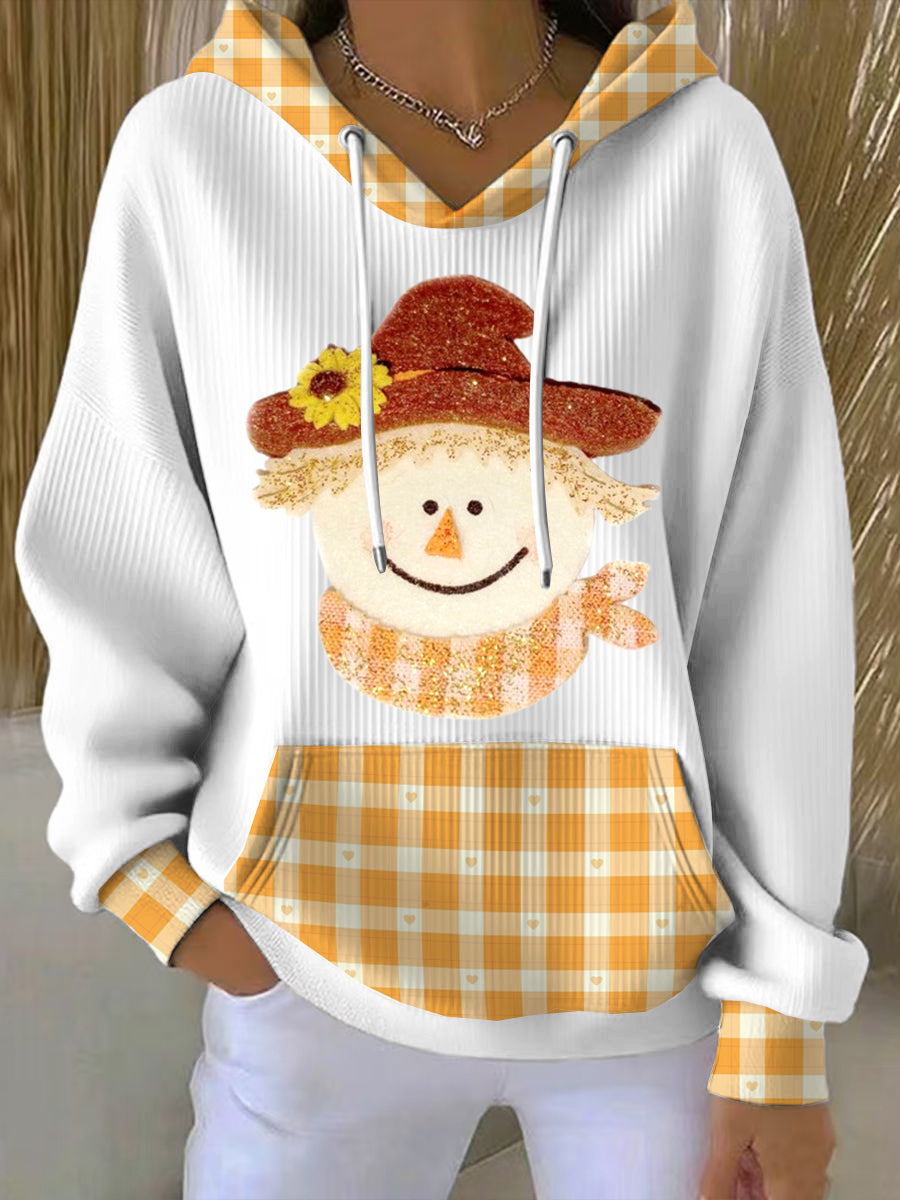 Women's Straw Patterned Clothing Hooded Sweatshirt