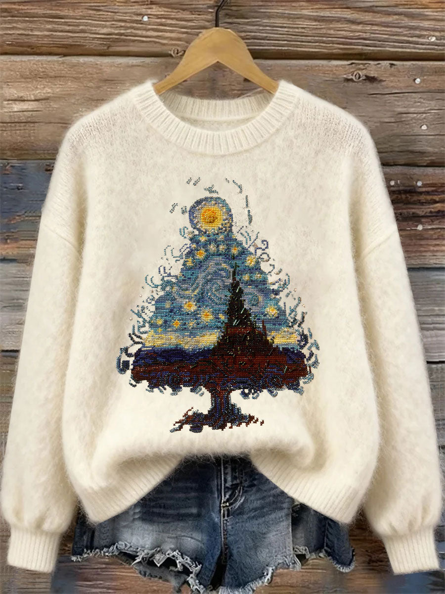 Women's Christmas Tree Print Casual Top