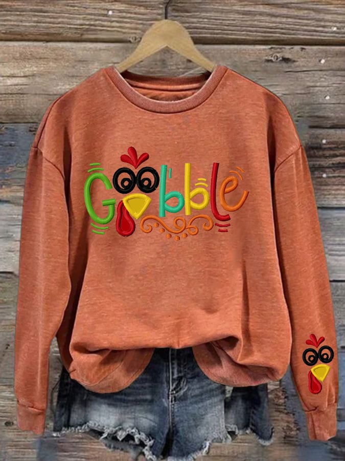 Women's Thanksgiving print Regular Sweatshirt