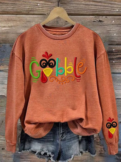 Women's Thanksgiving print Regular Sweatshirt
