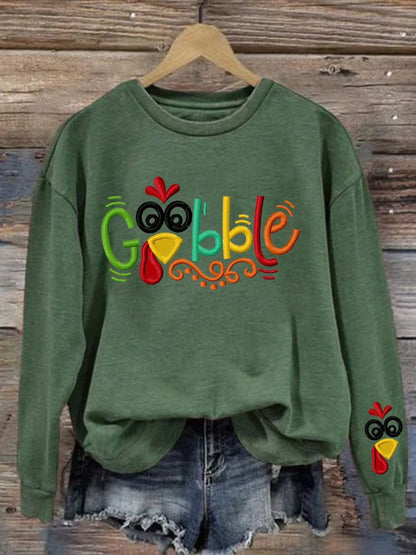 Women's Thanksgiving print Regular Sweatshirt