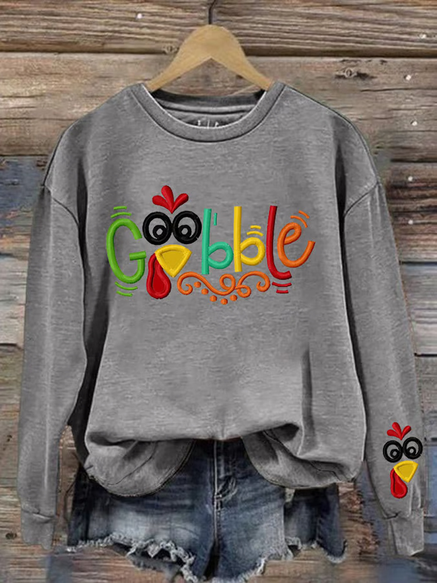 Women's Thanksgiving print Regular Sweatshirt