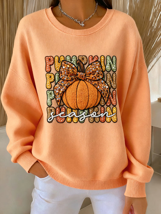 Women's Thanksgiving Pumpkin Crewneck Pullover