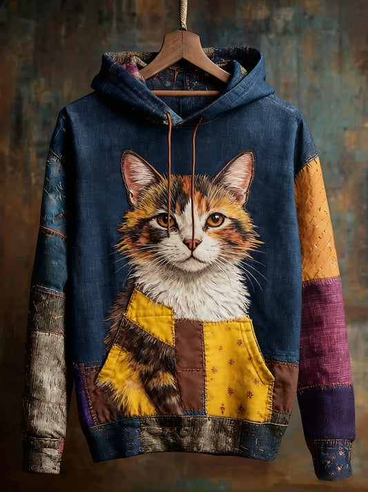 Unisex Animal Art Print Casual Vintage Hoodie