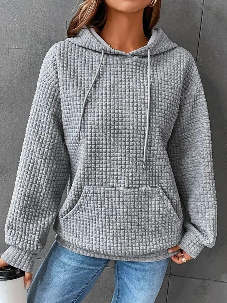 Women's Casual Waffle Hoodie