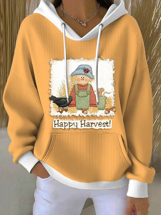 Women's autumn patchwork cute Hooded Sweatshirt