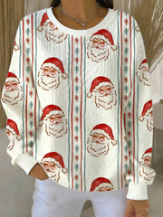 Women’s Vintage Christmas Santa Claus Printed Sweatshirt As picture / S