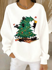 Women’s Christmas Animal Art Print Sweatshirt A / S