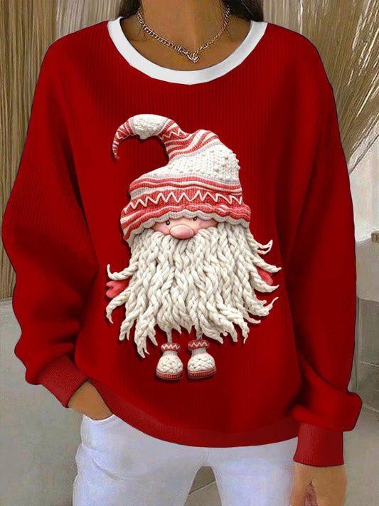 Women's Cute Christmas Print Loose-Fit Crewneck Pullover