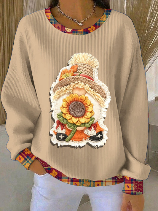 Women's Thanksgiving Embroidered Two-Piece Set Sweatshirt