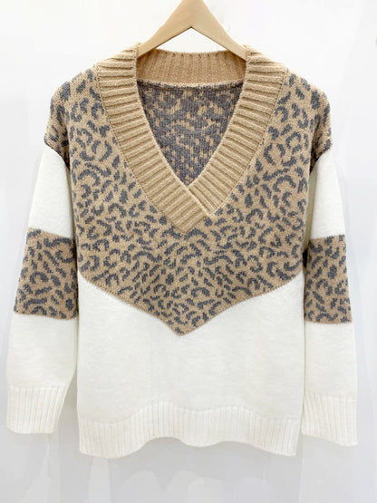 Women's Casual Leopard  Knitted Sweater