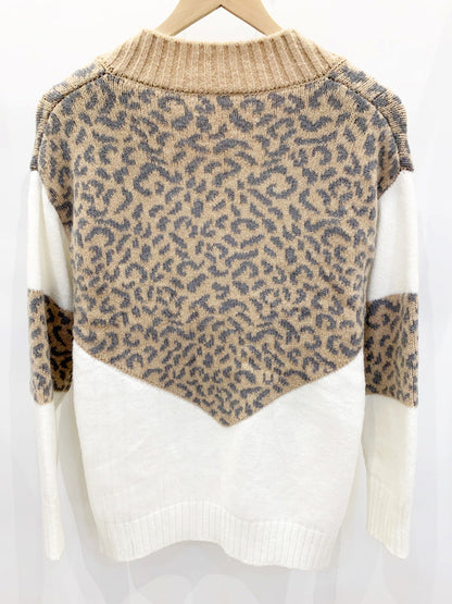 Women's Casual Leopard  Knitted Sweater