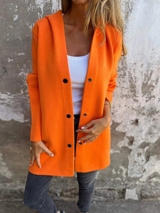 Women's Casual Solid Color Mid-Length Coat