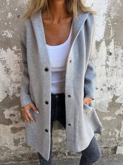 Women's Casual Solid Color Mid-Length Coat