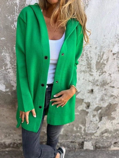 Women's Casual Solid Color Mid-Length Coat