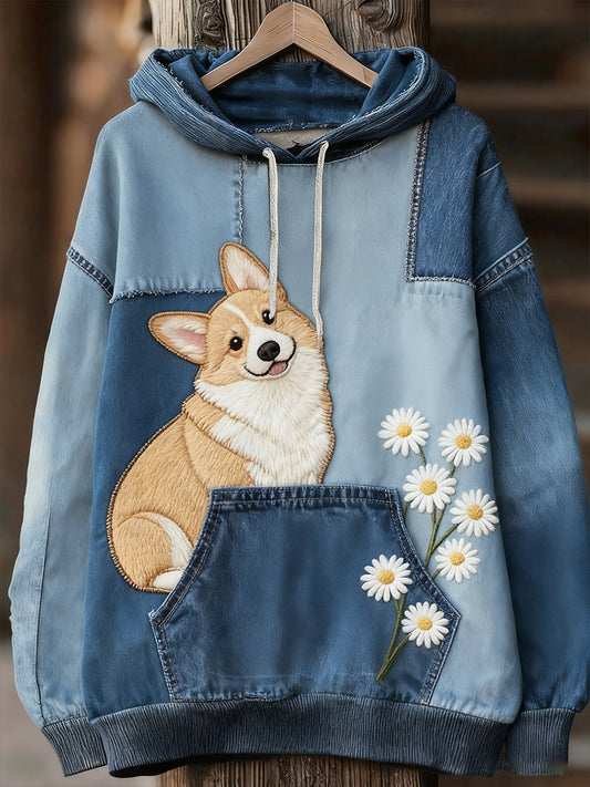 Unisex Animal Art Print Casual Vintage Hoodie A / S