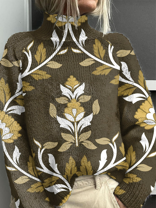 Women's Floral Vintage Turtleneck sweater