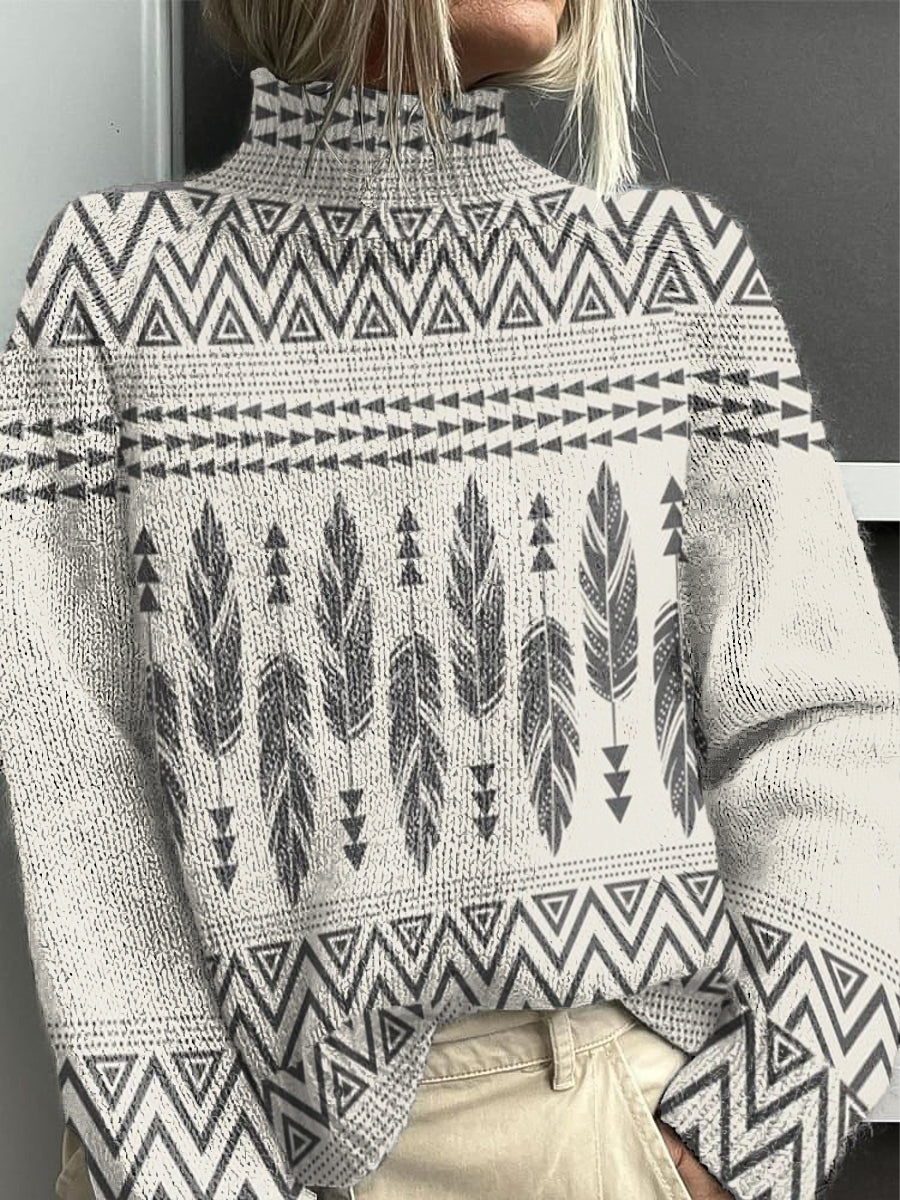 Women's Floral Minimalist High-Neck sweater