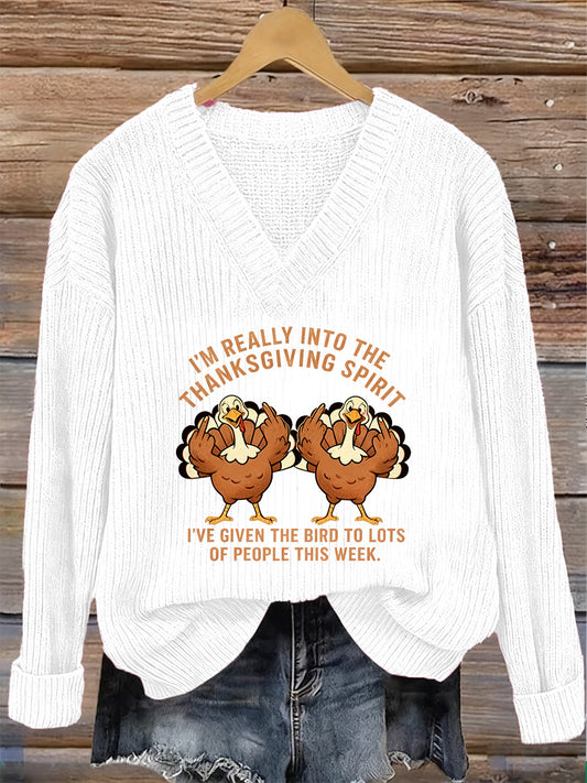 Women's Thanksgiving Art Print Sweatshirt